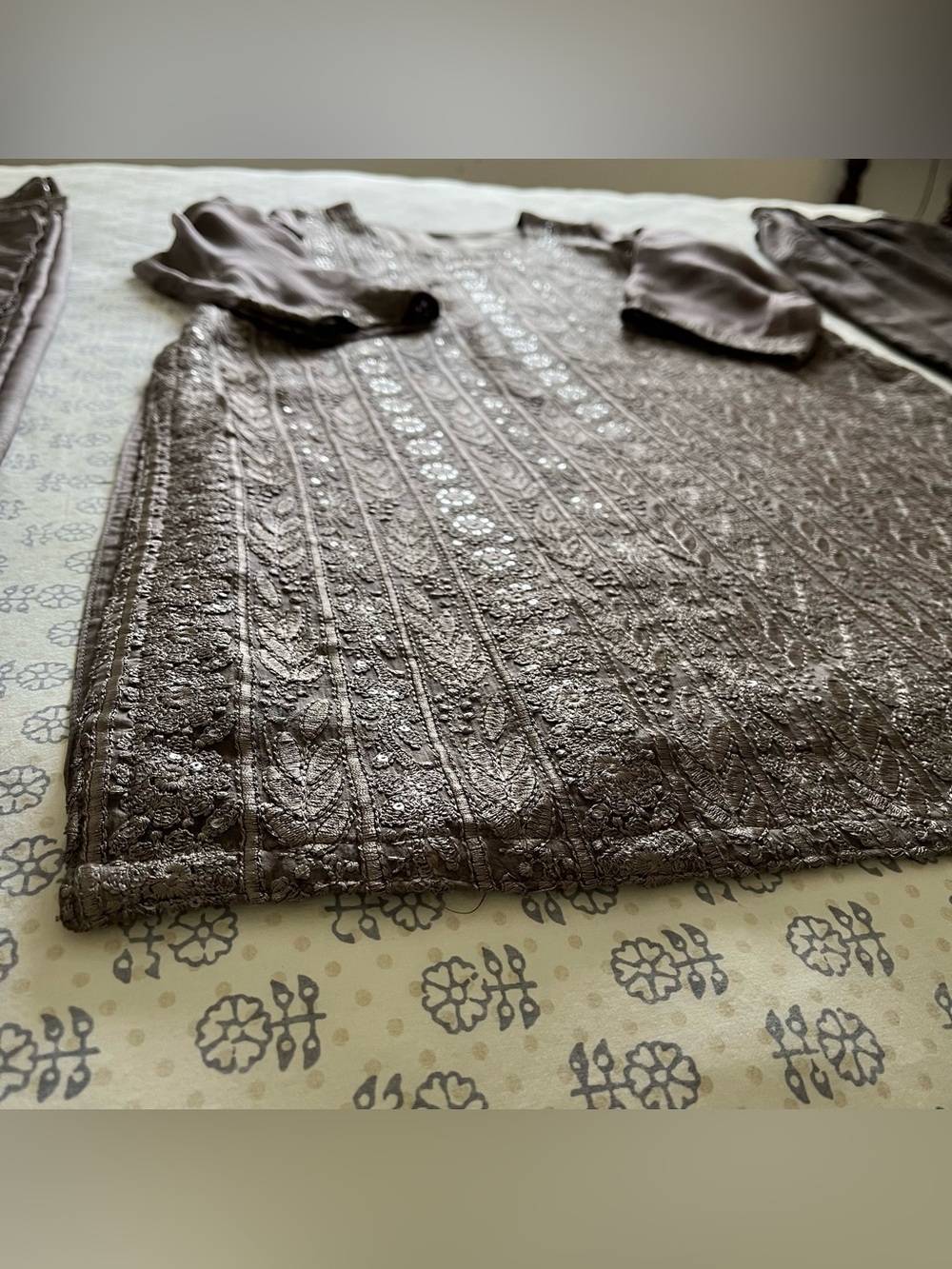 Shiny Sequin Embellished Shalwar Kameez - Picture 4 of 13